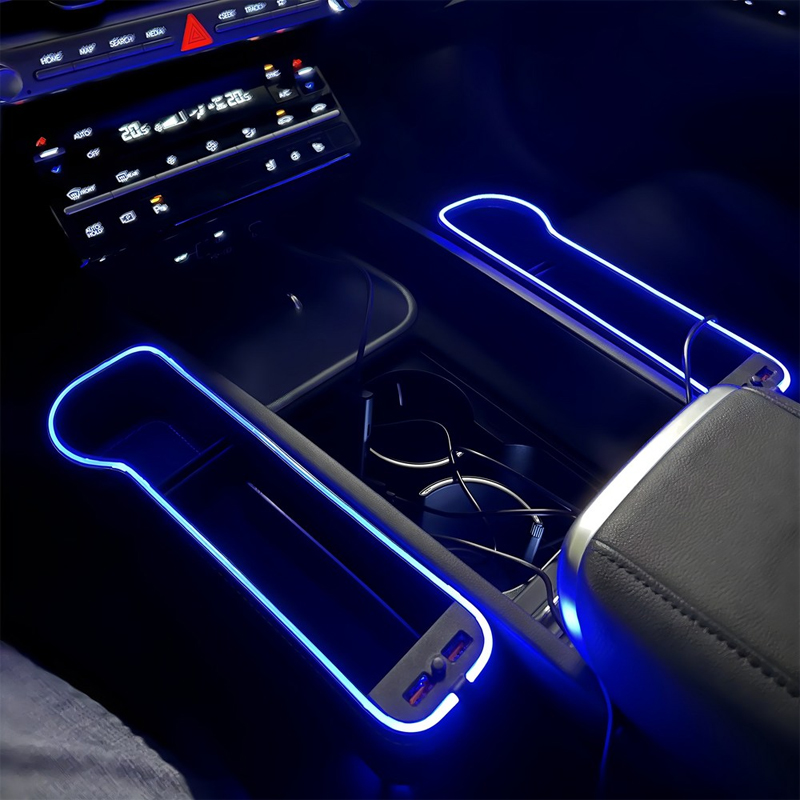 Seat Gap Filler Organizer With Usb Charger - LED Car Seat Crevice Storage Box