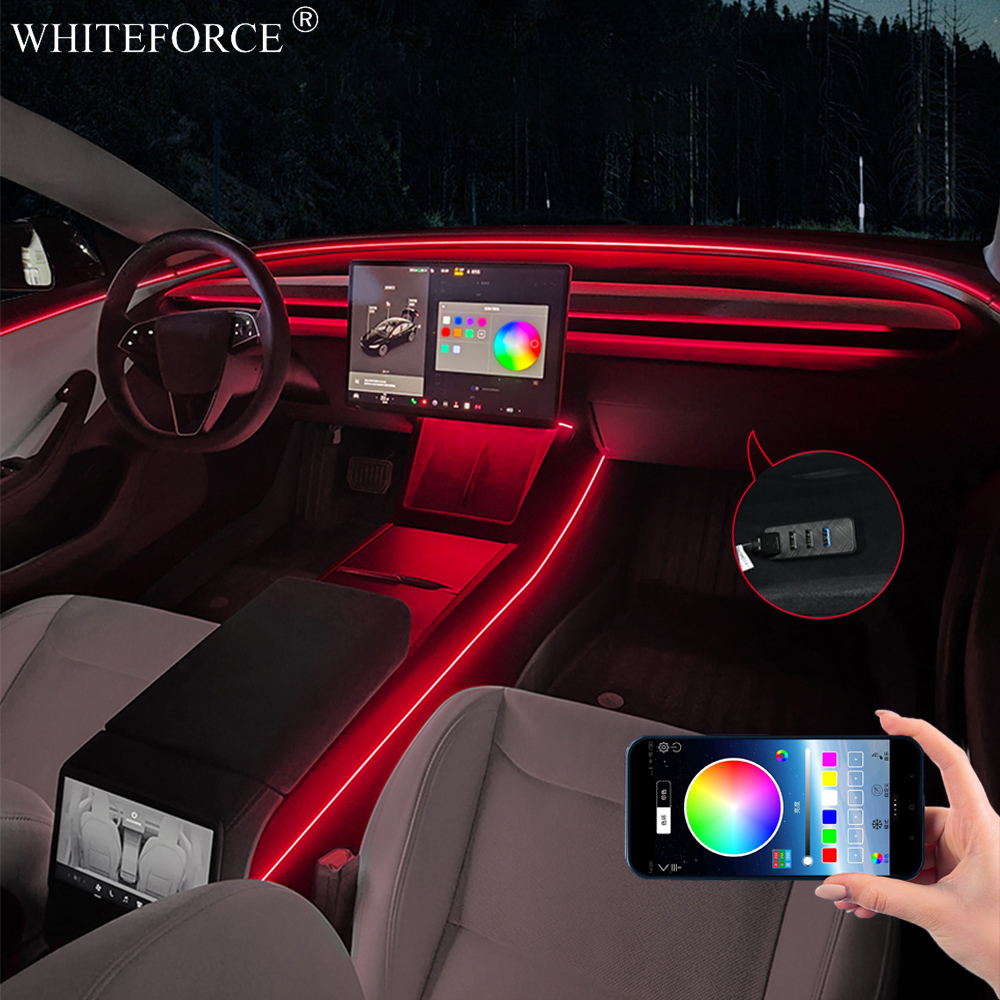 Led Ambient Interior Car Lights App Control - For Tesla Model Y Juniper LED