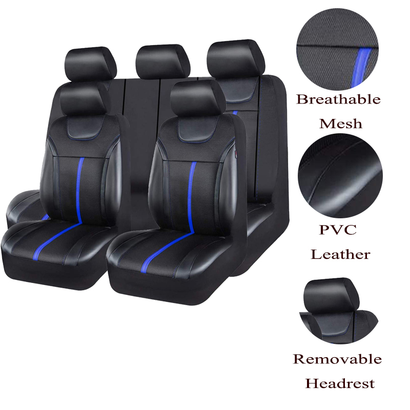 AUTOKING PU Leather And Mesh C - đánh giá và giá Leather Car Seat Covers Full Set Universal