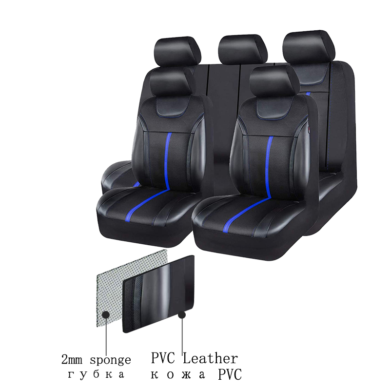 AUTOKING PU Leather And Mesh C - đánh giá và giá Leather Car Seat Covers Full Set Universal