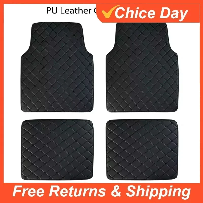 4PCS Universal PU Leather Car  - đánh giá và giá Car Floor Mats Universal Waterproof Leather