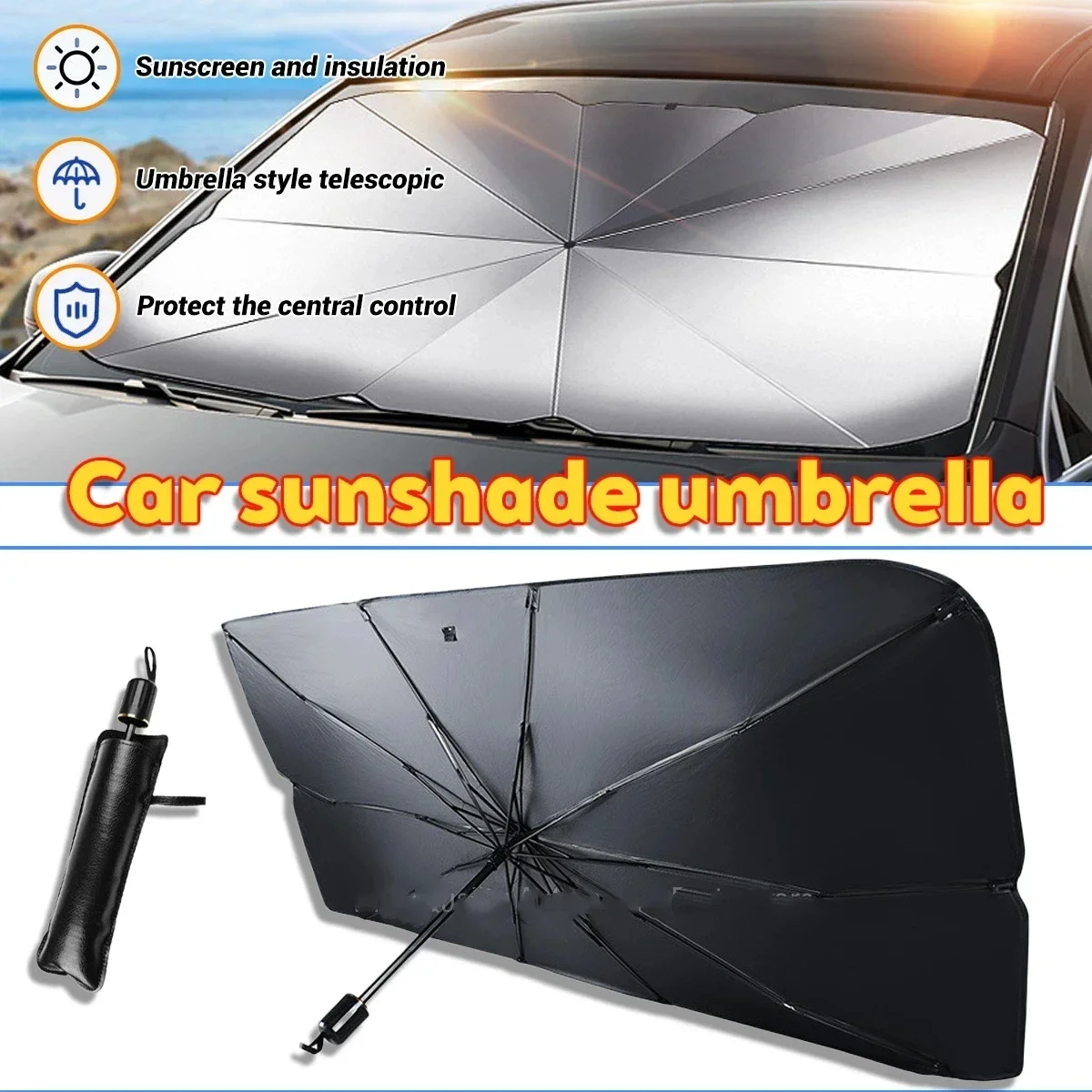 Car Umbrella Sunshade Windshie - đánh giá và giá Car Sunshade Windshield Umbrella Foldable