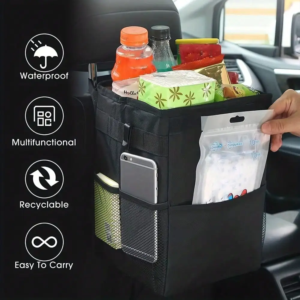 Portable Waterproof Car Trash  - đánh giá và giá Waterproof Car Trash Can With Lid