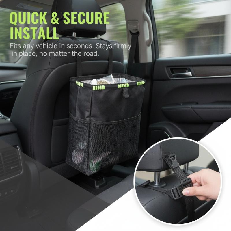 Foldable Car Trash Can With St - đánh giá và giá Waterproof Car Trash Can With Lid