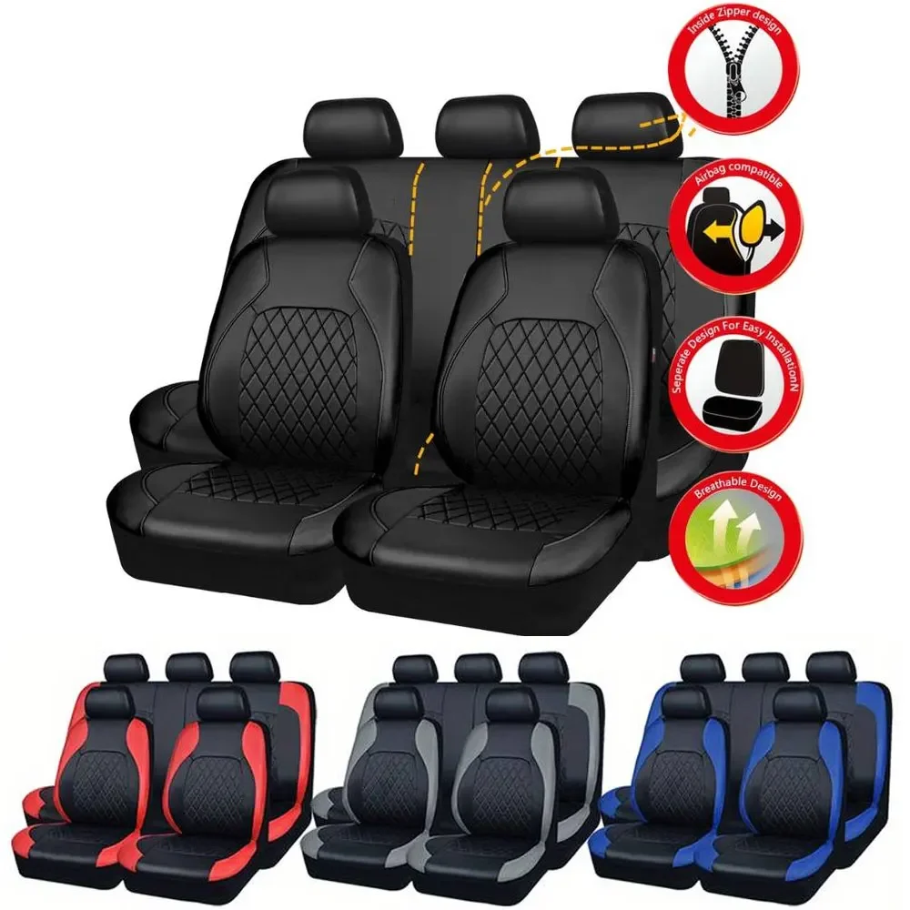 Universal Faux Leather Car Sea - đánh giá và giá Leather Car Seat Covers Full Set Universal