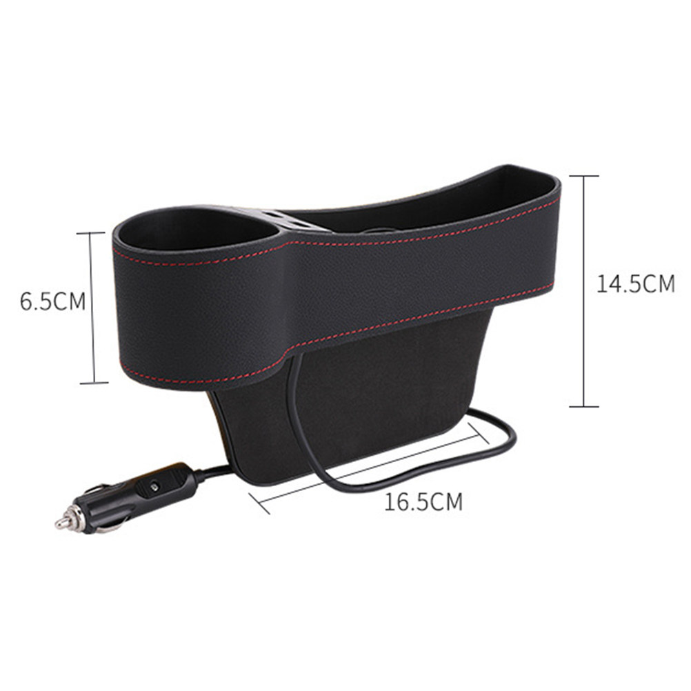 Car Seat Gap Storage Box Black - đánh giá và giá Seat Gap Filler Organizer With Usb Charger