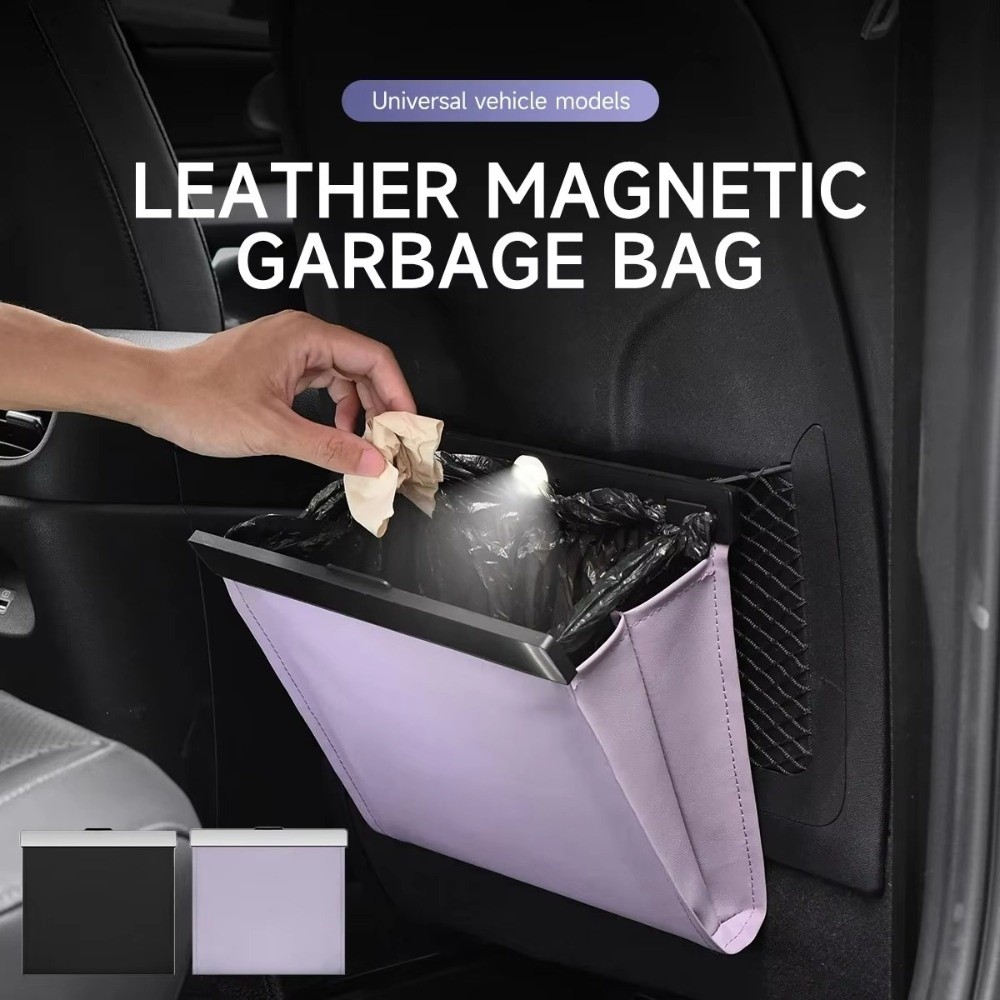 PU Leather Car Trash Bag with  - đánh giá và giá Waterproof Car Trash Can With Lid