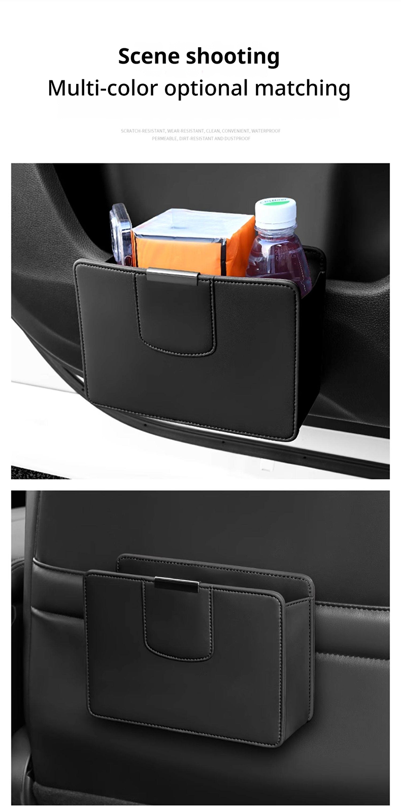 Car Trash Can Hanging Leather  - đánh giá và giá Waterproof Car Trash Can With Lid