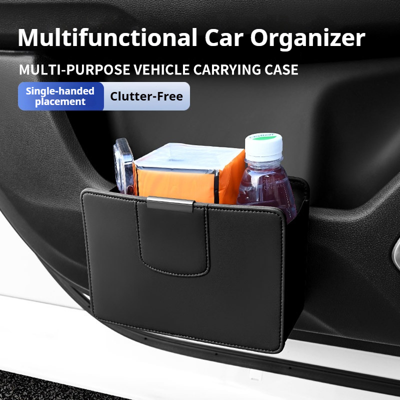 Car Trash Can Hanging Leather  - đánh giá và giá Waterproof Car Trash Can With Lid
