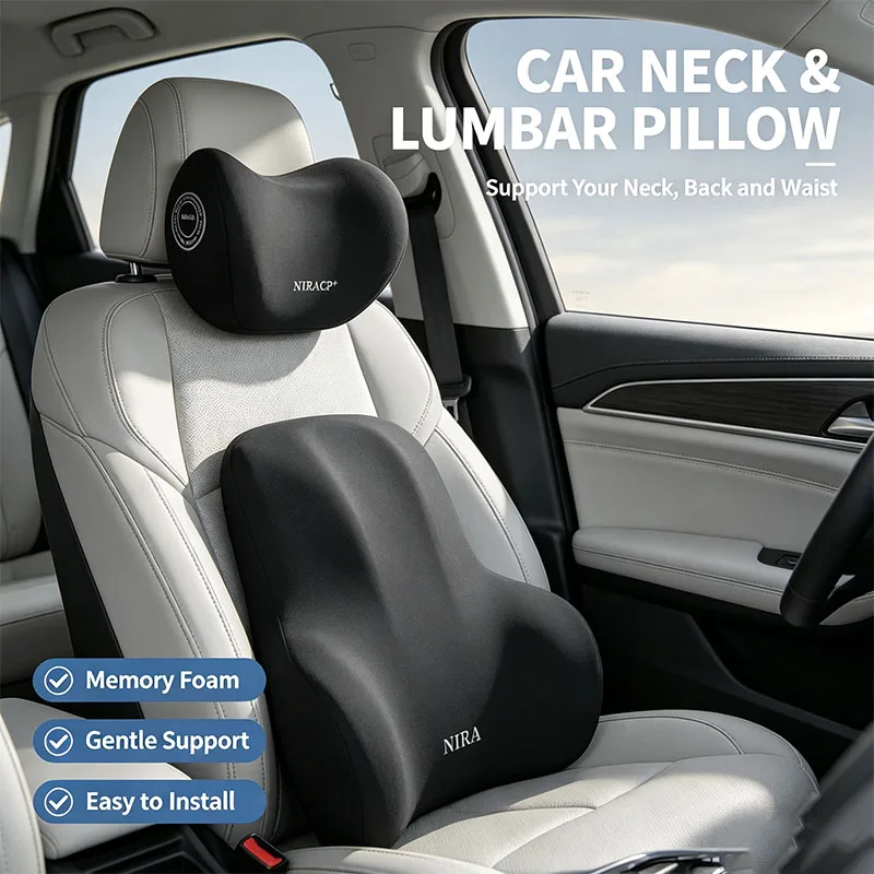 New Memory Foam Car Neck Pillo - đánh giá và giá Memory Foam Car Neck Pillow Lumbar Support