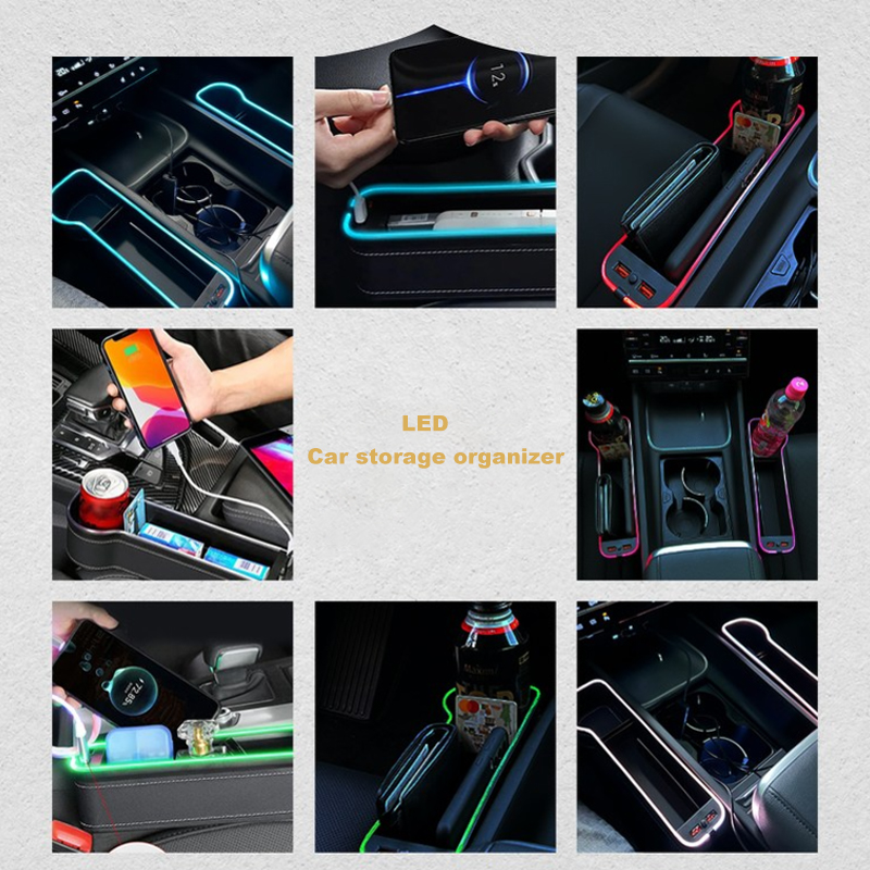 LED Car Seat Crevice Storage B - đánh giá và giá Seat Gap Filler Organizer With Usb Charger