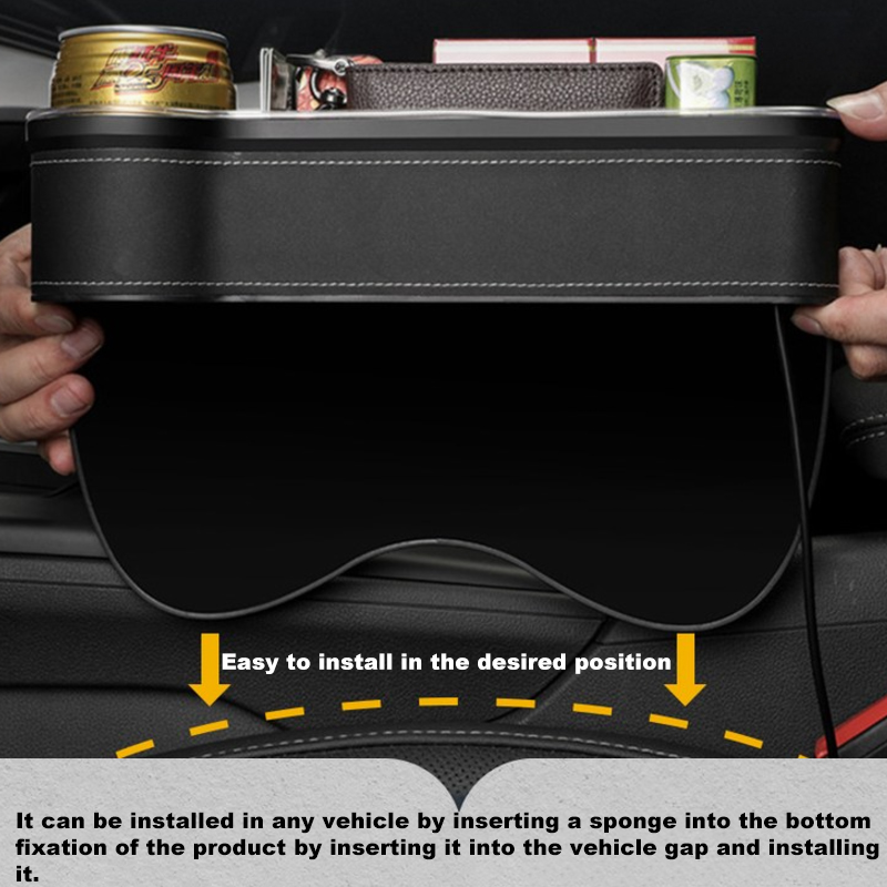 LED Car Seat Crevice Storage B - đánh giá và giá Seat Gap Filler Organizer With Usb Charger