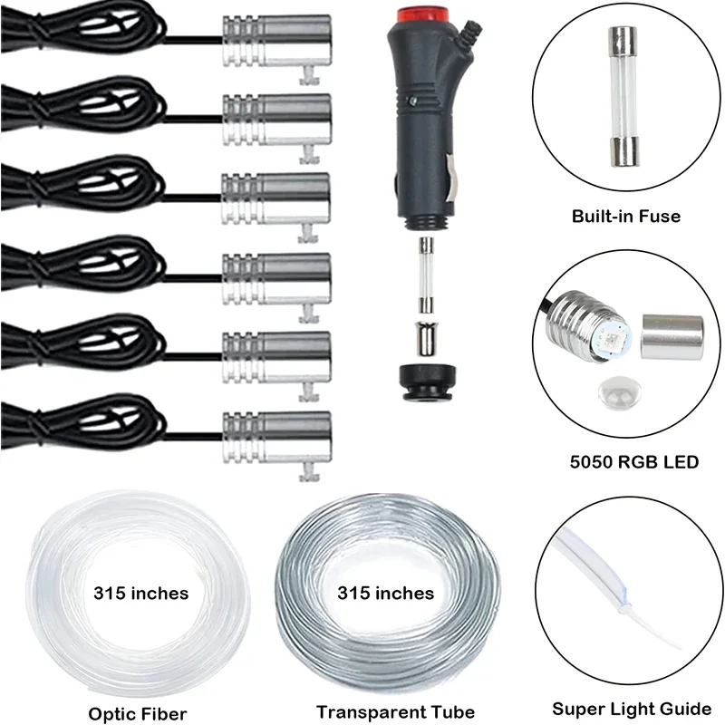 Flexible EL Wire Lights With A - đánh giá và giá Led Ambient Interior Car Lights App Control