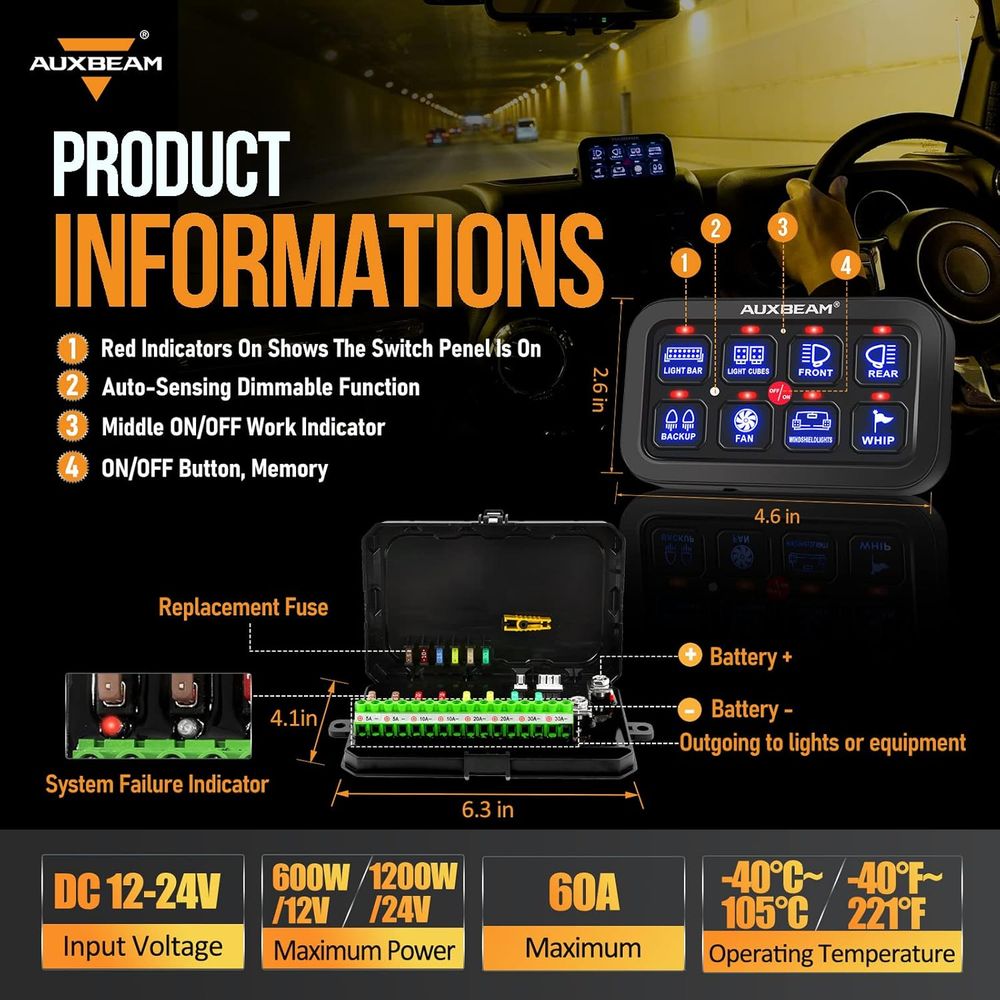 8 Gang Switch Panel BA80 Autom - đánh giá và giá Car Electronics