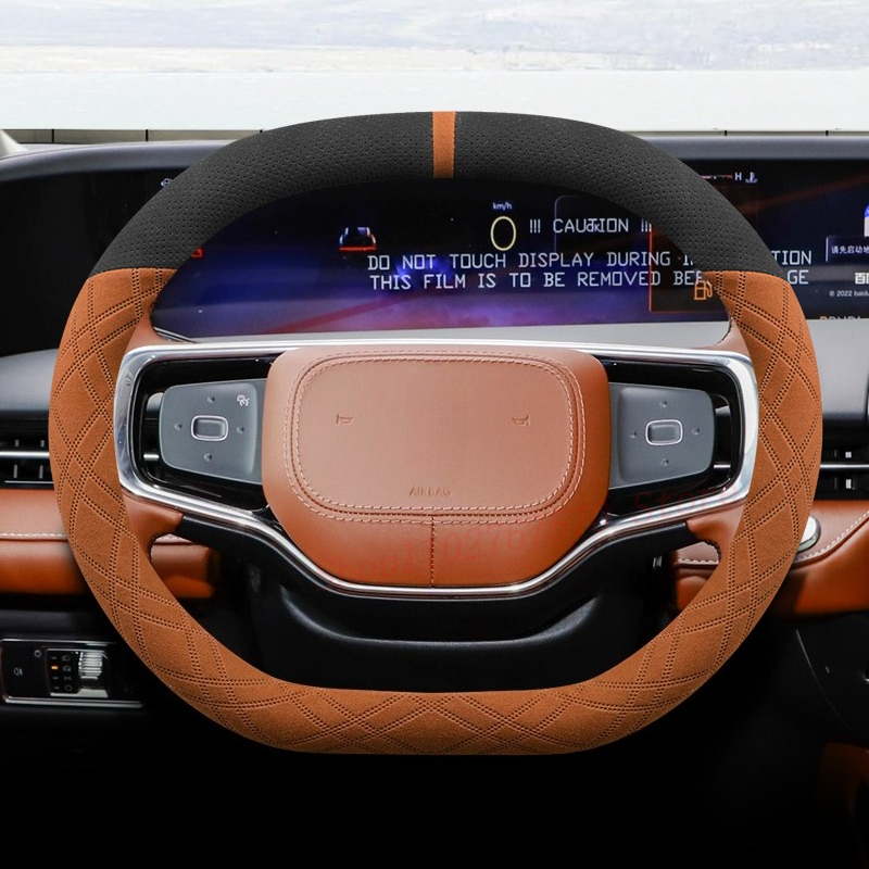 For Lincoln Nautilus 2021-2025 - đánh giá và giá Car Steering Wheel Cover Anti Slip Breathable