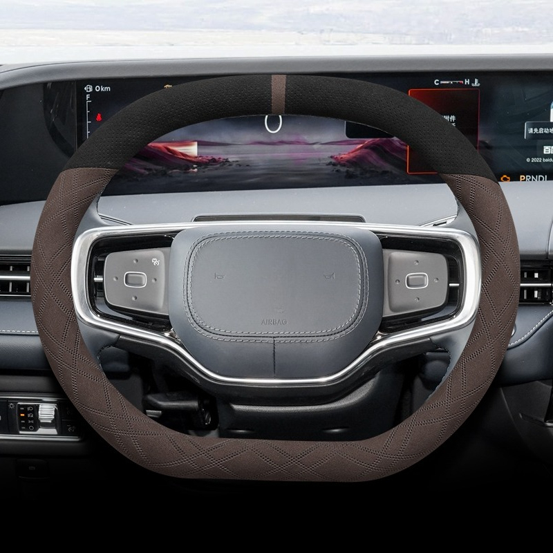 For Lincoln Nautilus 2021-2025 - đánh giá và giá Car Steering Wheel Cover Anti Slip Breathable