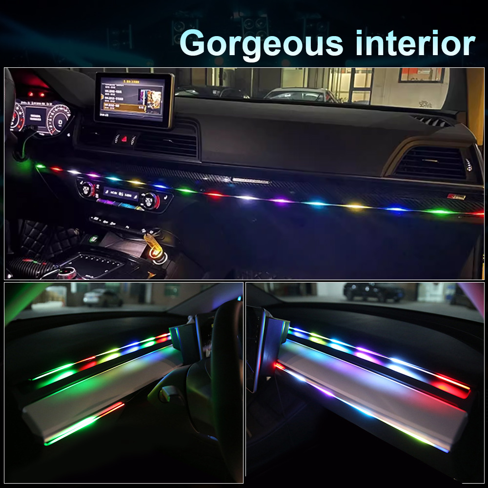 64 colors USB Car LED Ambient  - đánh giá và giá Led Ambient Interior Car Lights App Control