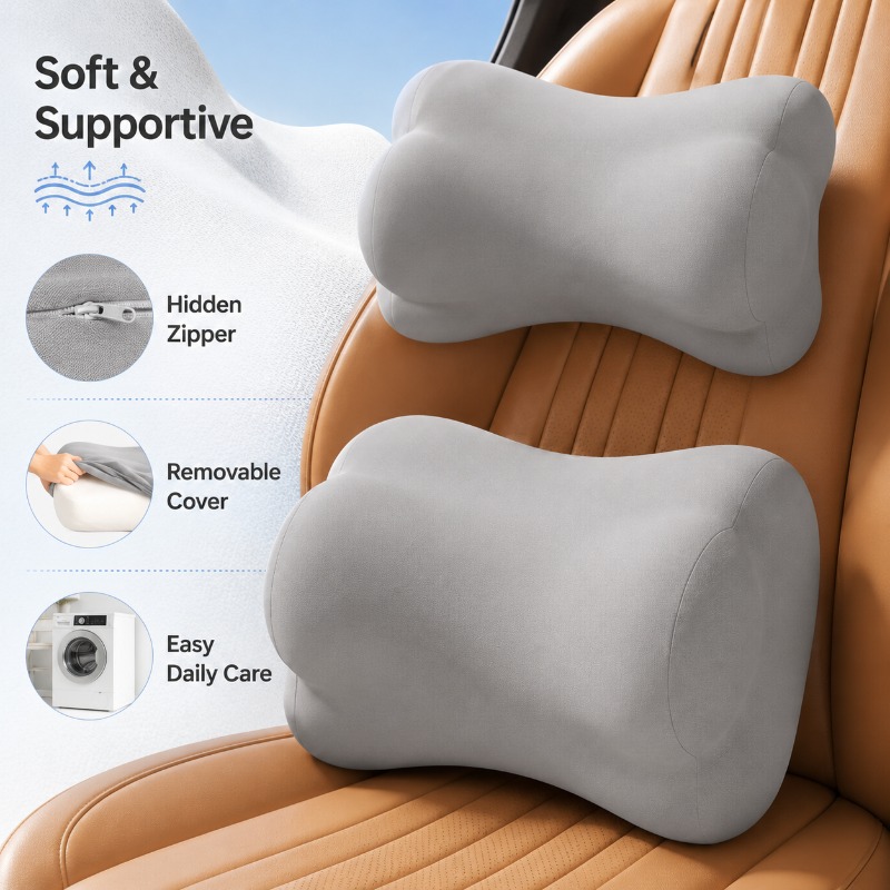 Memory Foam Car Headrest Pillo - đánh giá và giá Memory Foam Car Neck Pillow Lumbar Support